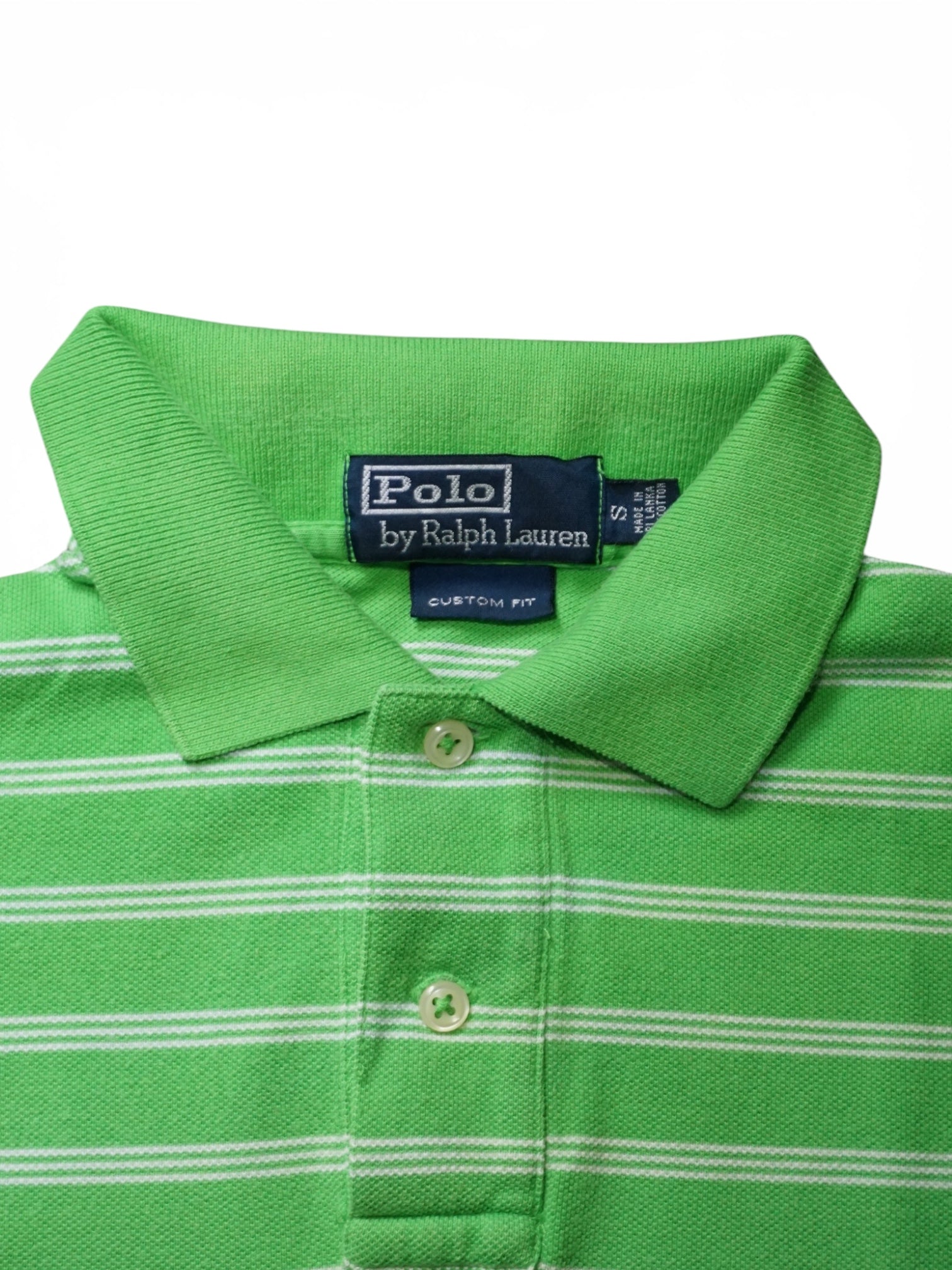 RL Polo Grün-Weiß gestreift (S)